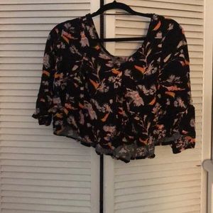 Black flower top